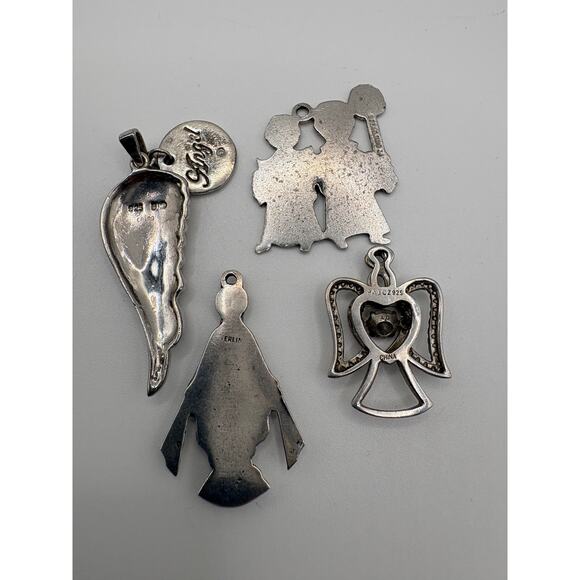 Sterling Silver Pendant Lot Angel Religious 11.6g - Picture 11 of 13